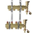 Комплект коллекторов Danfoss FHF-4 set с кронштейнами и воздухоотводчиками, 4 контура