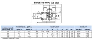 Кран шаровой полнопроходной с «американкой», ВР/НР, ручка бабочка 1/2 (EPDM) STOUT