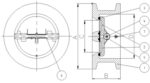 Клапан обратный двустворчатый GENEBRE 2402 10 DN065 PN25, корпус — CF8M, пластины — CF8М, уплотнение – Viton (FKM), М/Ф