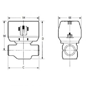 Клапан регулировочный Honeywell Ду25 2-х ходовой