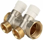 Коллектор латунный STOUT 1″ В/Н на 2 выхода 3/4″ под евроконус