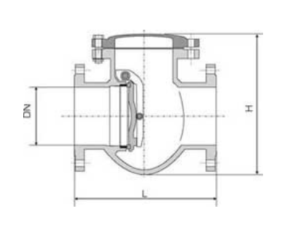Клапан обратный поворотный Abra 19ч16бр Ду 150 Ру10/16 чугун фланцевый L=350мм