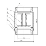 Клапан обратный пружинный Abra D12-H12W-1000-040 Ду40 Ру40 резьбовой