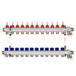 Комплект коллекторов Ридан SSM-12RF set с расходомерами и кронштейнами, 12 контуров