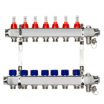 Комплект коллекторов Ридан SSM-7RF set с расходомерами и кронштейнами, 7 контуров
