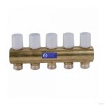 Коллектор Giacomini латунь клап терм 1″ вн/р 5в 3/4″ ЕК н/р 50мм R553VY045