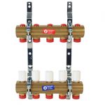 Коллекторная группа с балансировочными клапанами, Giacomini R553D 11 выходов 3/4″ НР (евроконус)