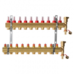 Комплект коллекторов Ридан FHF-10RF set с расходомерами, кронштейнами и воздухоотводчиками, 10 конт.