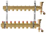 Комплект коллекторов Ридан FHF-9R set с кронштейнами и воздухоотводчиками, 9 контуров