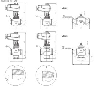 Клапан регулирующий, с внутренней резьбой Danfoss VRB2 Ду=32 Kv=16,0 м3/ч