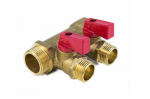 Коллектор лат шар/к красн 3/4″ м/р 4в 1/2″ н/р 35мм Aquasfera 9026-03