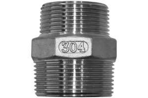 Ниппель резьбовой переходной нержавеющий, AISI304 DN40 х DN25 ( 1_1/2″ х 1″), (CF8), PN16