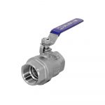 Кран шаровой муфтовый двусоставной нержавеющий Newkey (2PCy), AISI304 DN40 (1_1/2″), (CF8), PN63