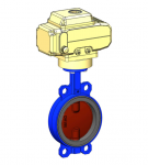 Дисковый поворотный затвор межфланцевый Tecofl VPI4448 с электроприводом 3Ф-400V DN100