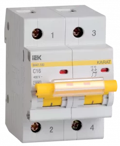 Выключатель автоматический модульный IEK 2п C 16А ВА 47-100 10кА