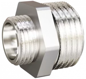 Ниппель переходной LD Pride DN40х32 (1 1/2″НР х 1 1/4″НР) латунь никель