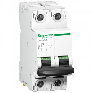 Автоматический выключатель 2-полюсный Schneider Electric 2А 15kA DC хар-ка С C60H-DC 2P 2A