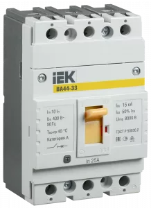 Выключатель автоматический IEK SVA4410-3-0025 3п 25А 15кА ВА44 33