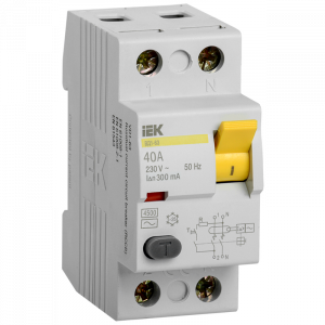 Выключатель автоматический IEK MDV10-2-040-300 2п 40A 300mA тип AC ВД1-63