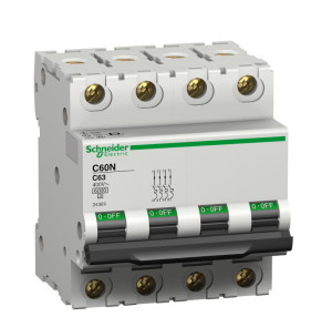 Выключатель автоматический Schneider Electric Multi9 4П C60N 63А х-ка C 6кА