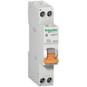 Выключатель автоматический дифференциального тока Schneider Electric Домовой 2п C 16А 30мА AC 4.5кА АД63 К