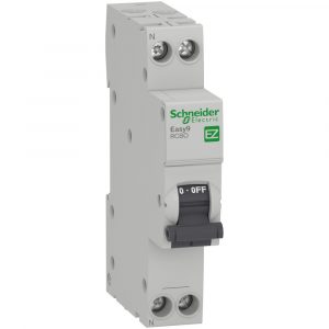 Выключатель Schneider Electric Easy9 автоматический дифференциальный 1П+Н 32A 30MA 4,5кА C АС 18 мм