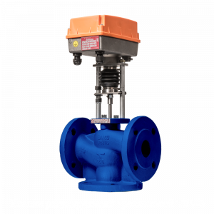 Клапан рег 3-ход чуг Теплосила TRV-3 Ду20 Ру16 фл Kv6.3 эл/п TRV-3-20-6.3-101