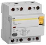 Выключатель диф. тока IEK 4п 50A 100mA тип AC ВД1-63