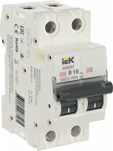 Выключатель автоматический модульный IEK 2п B 16А M06N ARMAT AR-M06N-2-B016