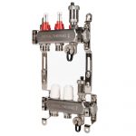 Коллектор Royal Thermo нерж. в сборе с расходомерами 1″ ВР-3/4″ НР с автомат. воздухоотвод-ми 5 вых.