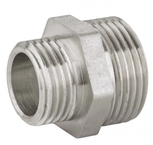 Ниппель переходной LD Pride DN40х32 (1 1/2″НР х 1 1/4″НР) латунь никель