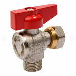 Кран шаровый полнопроходной угловой с накидной гайкой MVI 3/4″ внутренняя-наружная, бабочка