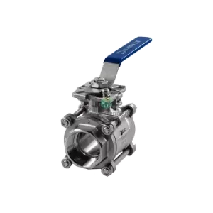 Кран шаровый муфтовый под привод нержавеющий (3PC), AISI316 DN50 (2″), (CF8M), PN64