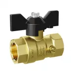 Шаровой кран LD латунь шаровой для манометра газ ВР/ВР G1/2″xМ20х1,5 со спускником Ду15 Ру40 бабочка (30) LD Pride LD 44.352.15.20
