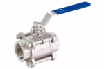 Кран шаровый муфтовый трёхсоставной нержавеющий (3PC), AISI304 DN50 (2″), (CF8), PN64