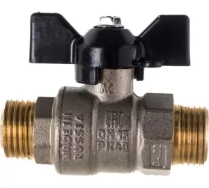 Кран шаровой латунь LD Pride 11б27п1 Ду20 Ру40 НР/НР бабочка красная (18)