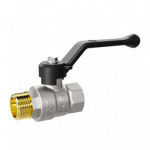 Кран шаровой латунный LD Pride 47.40.В-Н.Р Ду 40 Ру 25 (рычаг с бир.)