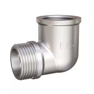 Угол 90 гр LD Pride DN25 (1″) ВР/НР латунь никель