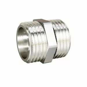 Ниппель прямой LD Pride DN15 (1/2″) НР/НР латунь никель с биркой